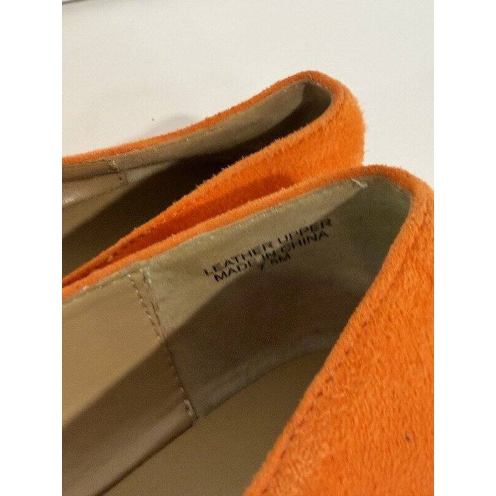 Talbots Francesca Link Suede Leather Driving Flats Orange Size 7.5 - Picture 9 of 12